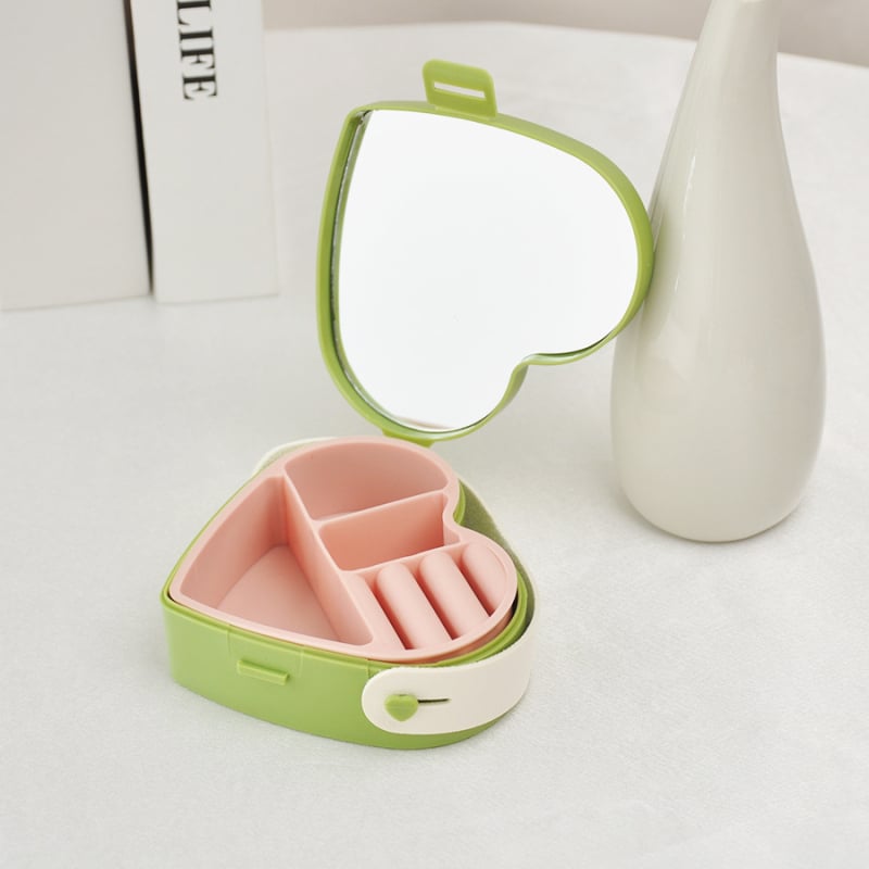 Cutie de bijuterii, stil Sweet Lady, portabilă, cu oglindă (Material ABS; Duritate: tare; Personalizare disponibilă)
