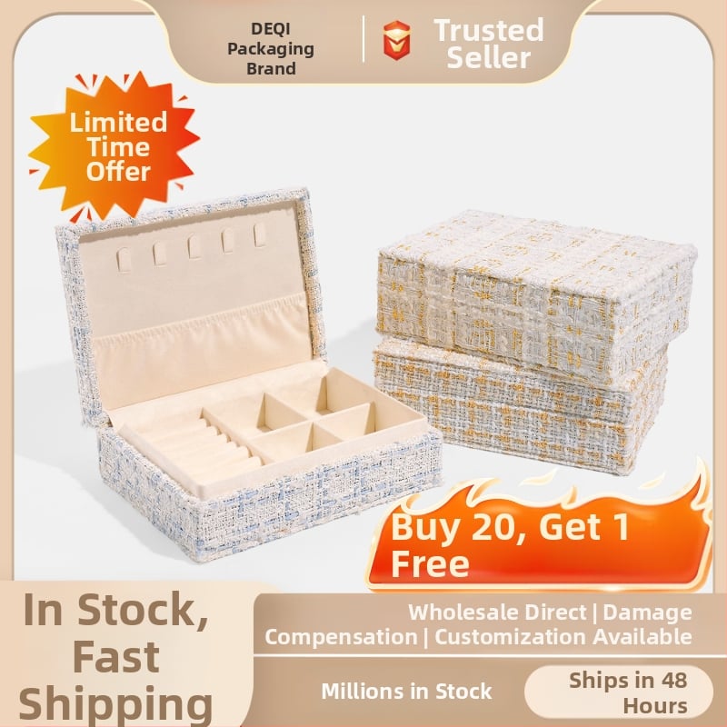 Premium auduma juvelierizstrādājumu uzglabāšanas kastīte auskarām, gredzeniem, kaklarotām un rokassprādzēm — Materiāls: audums; Lietojums: juvelierizstrādājumu iepakojums; Iepakojuma veids: iepakošanas kārba; Iepakojuma līmenis: mazumtirdzniecības iepakoju