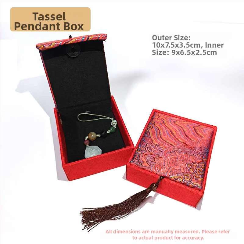 Pendentes kaste - auduma materiāls, juvelierizstrādājumu iepakojuma kastīte, piemērota kaklarotai/pendantam, zīmols Fuxing