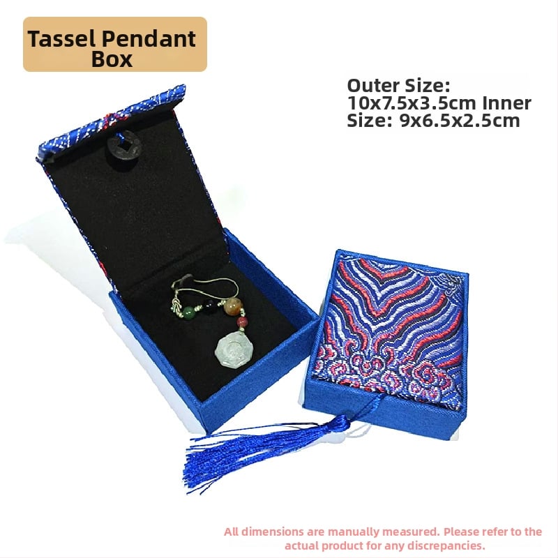 Pendentes kaste - auduma materiāls, juvelierizstrādājumu iepakojuma kastīte, piemērota kaklarotai/pendantam, zīmols Fuxing