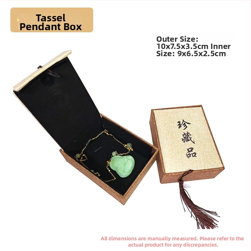 Pendentes kaste - auduma materiāls, juvelierizstrādājumu iepakojuma kastīte, piemērota kaklarotai/pendantam, zīmols Fuxing