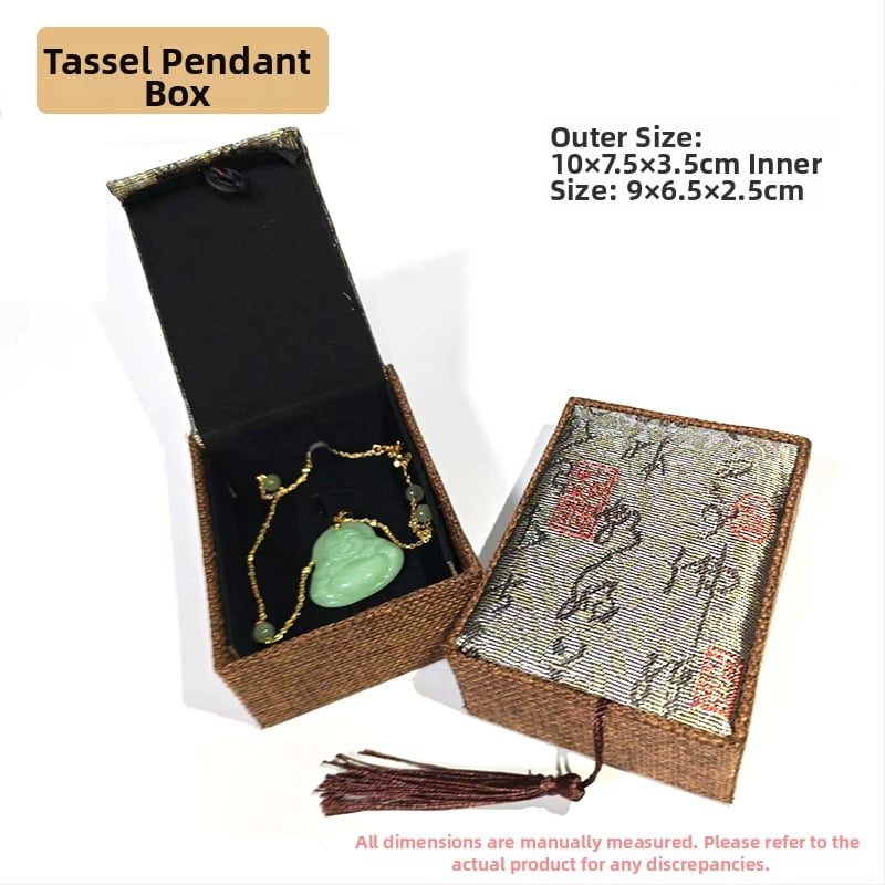 Pendentes kaste - auduma materiāls, juvelierizstrādājumu iepakojuma kastīte, piemērota kaklarotai/pendantam, zīmols Fuxing