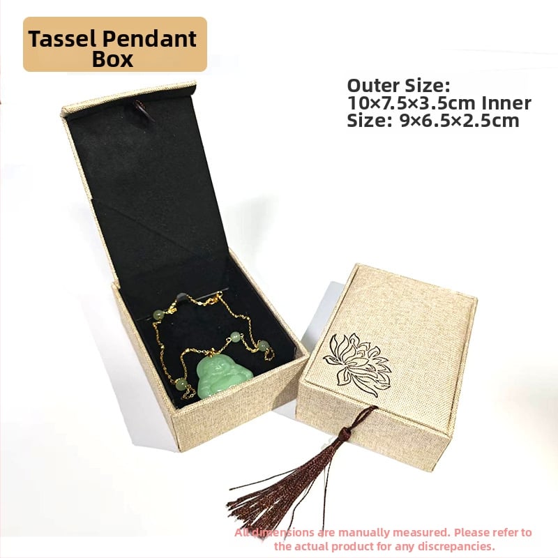 Pendentes kaste - auduma materiāls, juvelierizstrādājumu iepakojuma kastīte, piemērota kaklarotai/pendantam, zīmols Fuxing