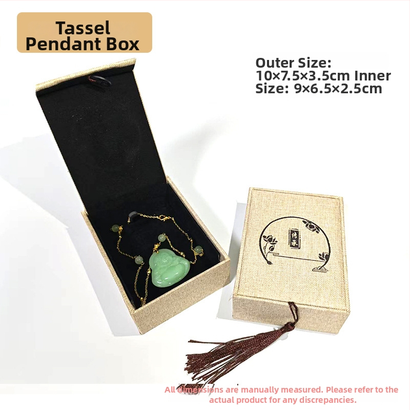 Pendentes kaste - auduma materiāls, juvelierizstrādājumu iepakojuma kastīte, piemērota kaklarotai/pendantam, zīmols Fuxing