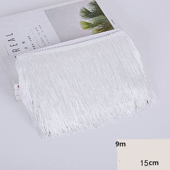 YZ 9 meetrit 15 sentimeetrit lai polüesterpits tuttidega, ladina tantsuaksessuaarid, paks ääris, kardina kaunistus