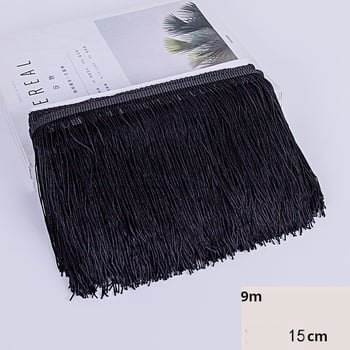 YZ 9 meetrit 15 sentimeetrit lai polüesterpits tuttidega, ladina tantsuaksessuaarid, paks ääris, kardina kaunistus