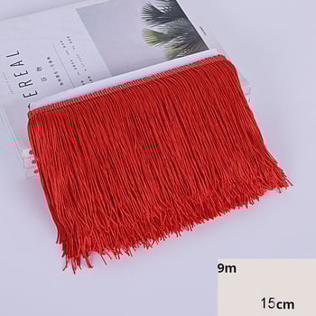 YZ 9 meetrit 15 sentimeetrit lai polüesterpits tuttidega, ladina tantsuaksessuaarid, paks ääris, kardina kaunistus