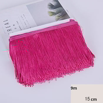 YZ 9 meetrit 15 sentimeetrit lai polüesterpits tuttidega, ladina tantsuaksessuaarid, paks ääris, kardina kaunistus