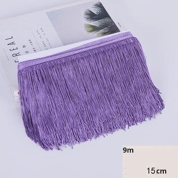 YZ 9 meetrit 15 sentimeetrit lai polüesterpits tuttidega, ladina tantsuaksessuaarid, paks ääris, kardina kaunistus