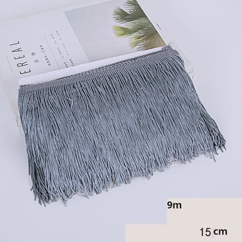 YZ 9 meetrit 15 sentimeetrit lai polüesterpits tuttidega, ladina tantsuaksessuaarid, paks ääris, kardina kaunistus