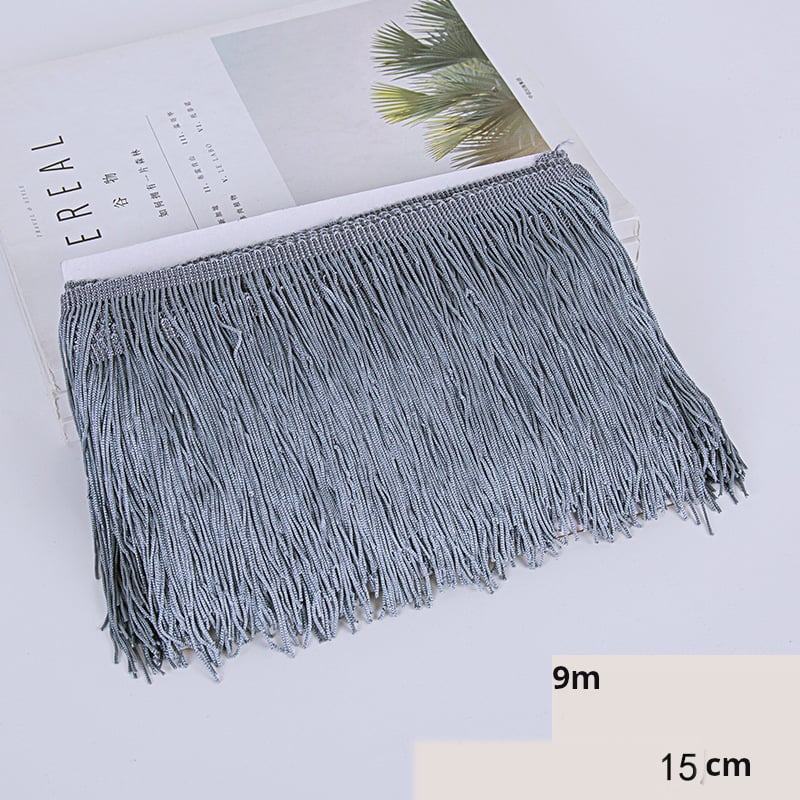 YZ 9 meetrit 15 sentimeetrit lai polüesterpits tuttidega, ladina tantsuaksessuaarid, paks ääris, kardina kaunistus