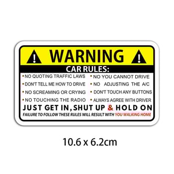 Naljakad ja tsiviliseeritud hoiatuskleebised autodele: peeretamine ja urineerimine keelatud, veekindel klaas, humoorikad autokleebised
