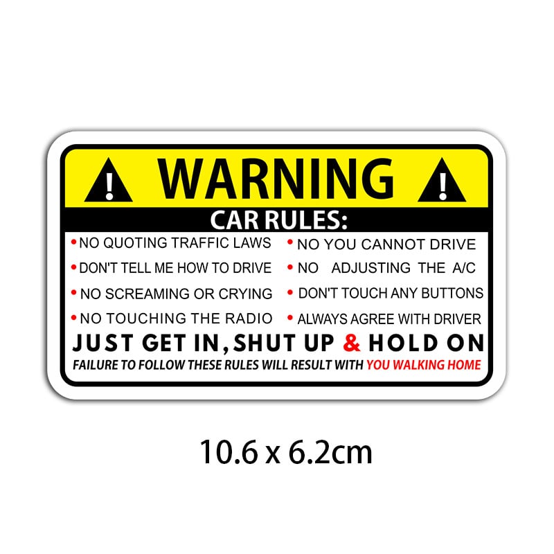 Naljakad ja tsiviliseeritud hoiatuskleebised autodele: peeretamine ja urineerimine keelatud, veekindel klaas, humoorikad autokleebised