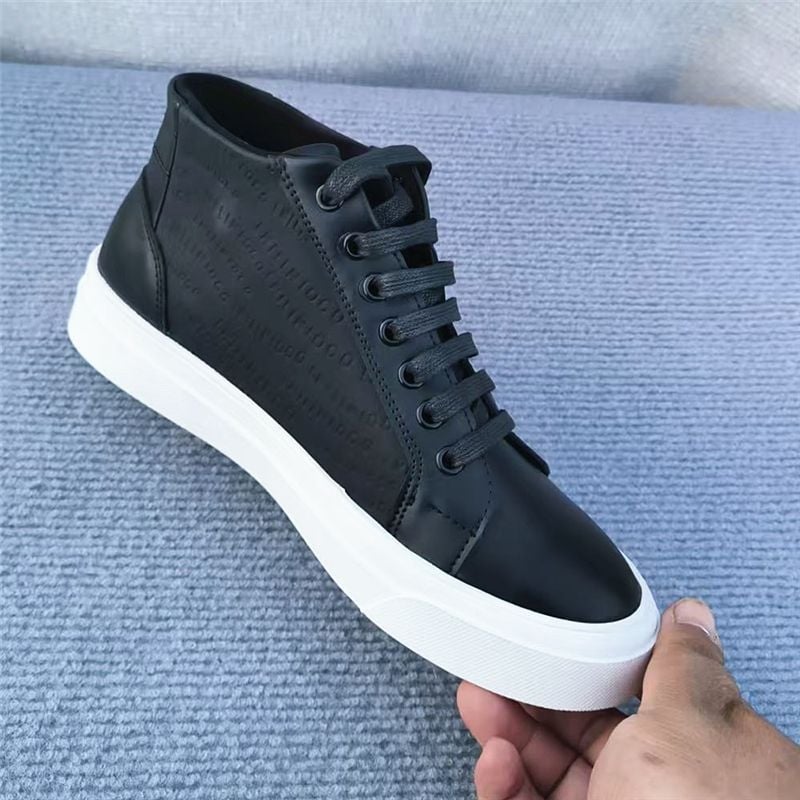 Мъжки лофери с микрофибърна кожа, квилтирана дебела подметка, вътрешност от изкуствен пух, шнуровка, зимни обувки