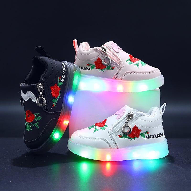2025 tavasz/ősz Új gyermekcipők, LED világítású cipők, sport- és hétköznapi cipők lányoknak (1-6 éves korig)
