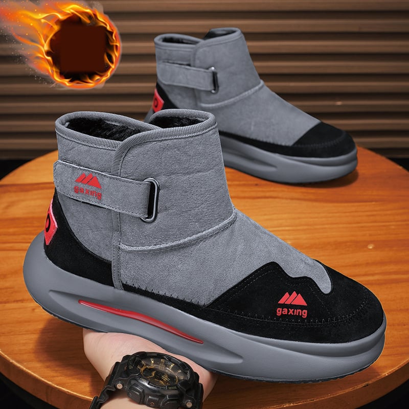 Зимни мъжки високи снежни ботуши 2023, с поларена подплата, дебели, топли, памучни ботуши, къси мъжки ботуши за дейности на открито от североизток, горещо продавани, издръжливи