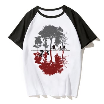 Euroopa ja Ameerika kuumimad 2019. aasta telesaated, mis põhinevad sarjal „Stranger Things“: naiste harajuku mustriga raglaanvarrukatega pluus „Stranger Things“ mustriga