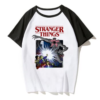 Euroopa ja Ameerika kuumimad 2019. aasta telesaated, mis põhinevad sarjal „Stranger Things“: naiste harajuku mustriga raglaanvarrukatega pluus „Stranger Things“ mustriga