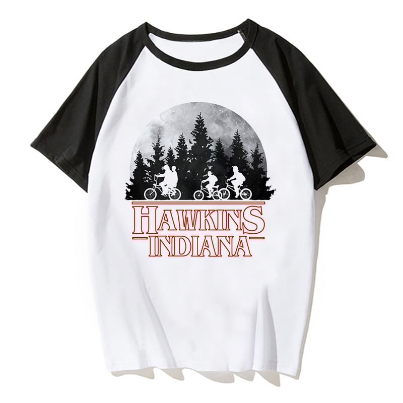 Euroopa ja Ameerika kuumimad 2019. aasta telesaated, mis põhinevad sarjal „Stranger Things“: naiste harajuku mustriga raglaanvarrukatega pluus „Stranger Things“ mustriga