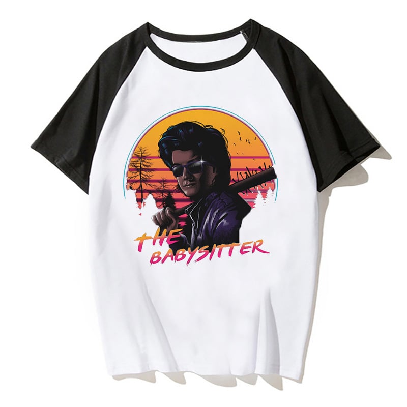 Euroopa ja Ameerika kuumimad 2019. aasta telesaated, mis põhinevad sarjal „Stranger Things“: naiste harajuku mustriga raglaanvarrukatega pluus „Stranger Things“ mustriga