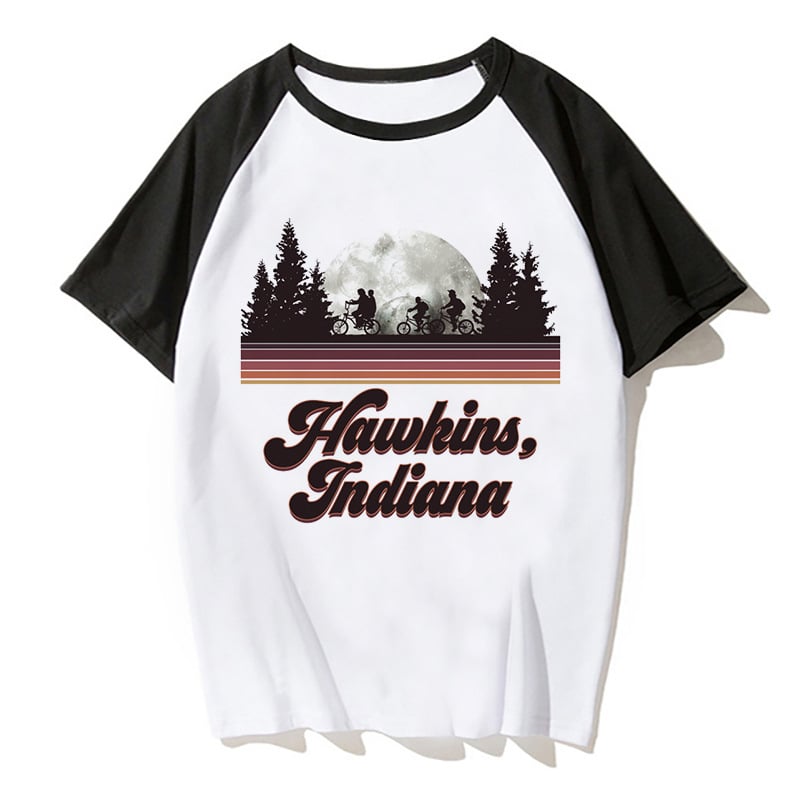 Euroopa ja Ameerika kuumimad 2019. aasta telesaated, mis põhinevad sarjal „Stranger Things“: naiste harajuku mustriga raglaanvarrukatega pluus „Stranger Things“ mustriga