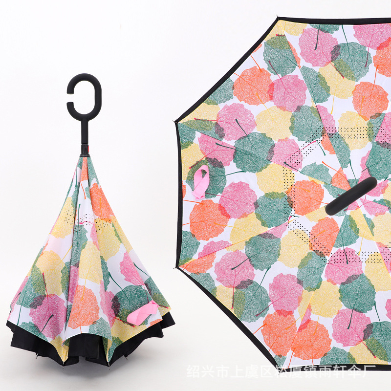 Umbrelă inversată, umbrelă auto, umbrelă dreaptă, umbrelă tip C cu strat dublu, fără mânere, cu mâner lung