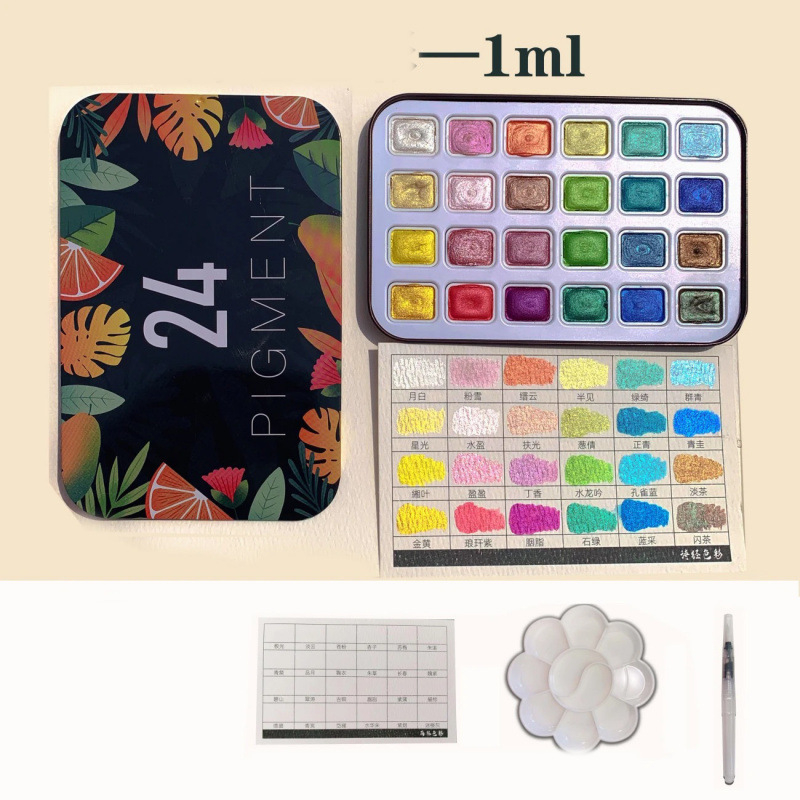 Pigmenți de acuarelă perlați, culori noi concentrate Dunhuang, pictură tradițională chineză, artă pentru unghii, sculptură, artă florală, pictură cu sclipici, densă