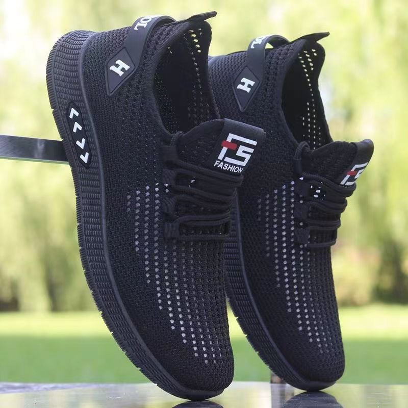 Спортни кежуал обувки за пролет, дишаща мрежеста горна част, лека гумена подметка, кръгъл нос, връзки