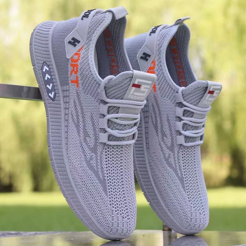 Спортни кежуал обувки за пролет, дишаща мрежеста горна част, лека гумена подметка, кръгъл нос, връзки