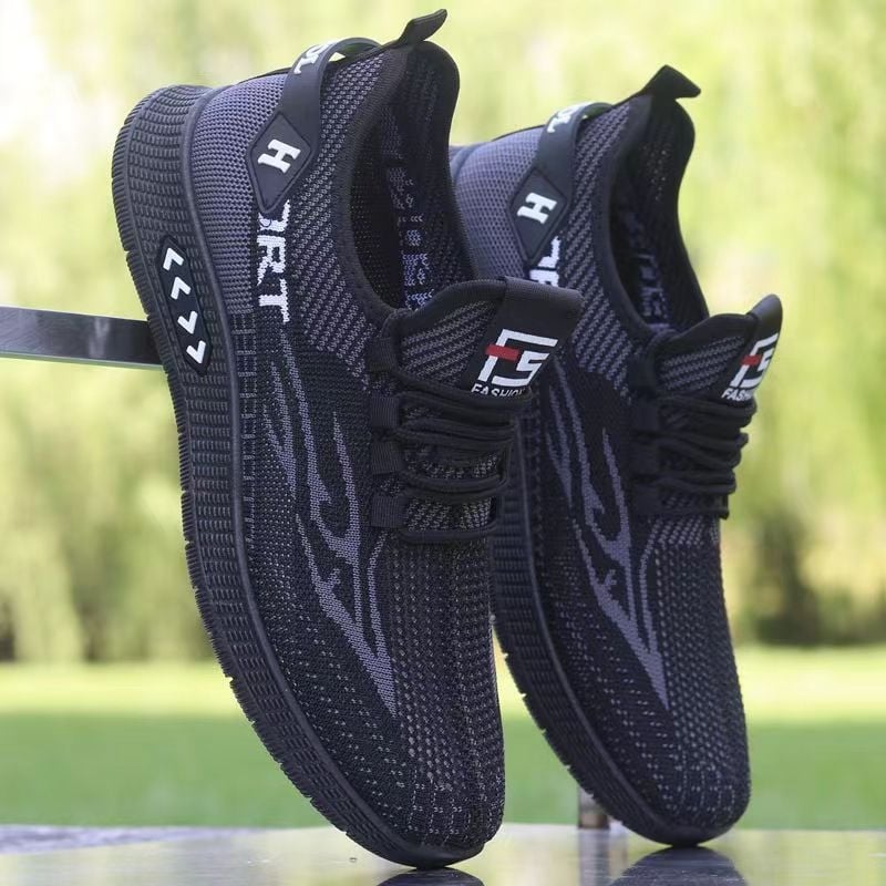 Спортни кежуал обувки за пролет, дишаща мрежеста горна част, лека гумена подметка, кръгъл нос, връзки