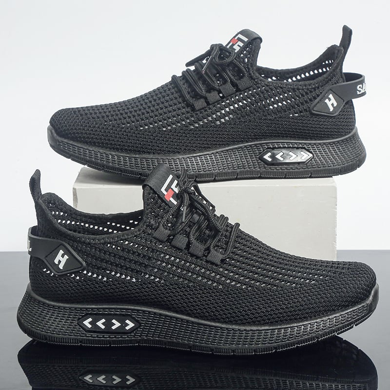 Спортни кежуал обувки за пролет, дишаща мрежеста горна част, лека гумена подметка, кръгъл нос, връзки