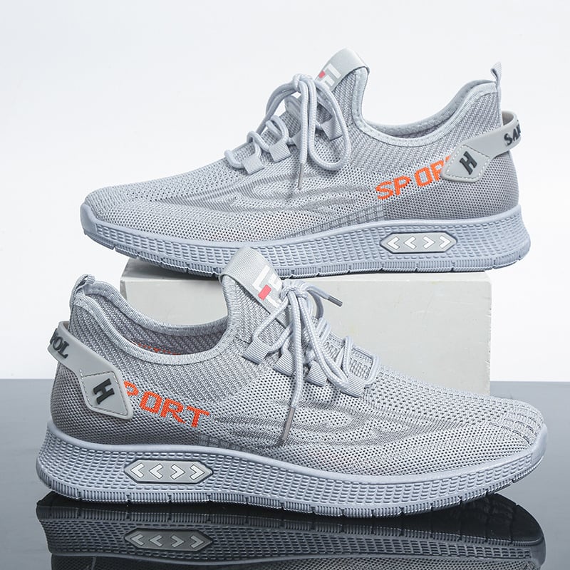 Спортни кежуал обувки за пролет, дишаща мрежеста горна част, лека гумена подметка, кръгъл нос, връзки