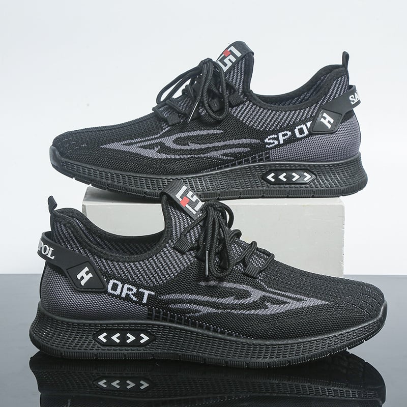 Спортни кежуал обувки за пролет, дишаща мрежеста горна част, лека гумена подметка, кръгъл нос, връзки