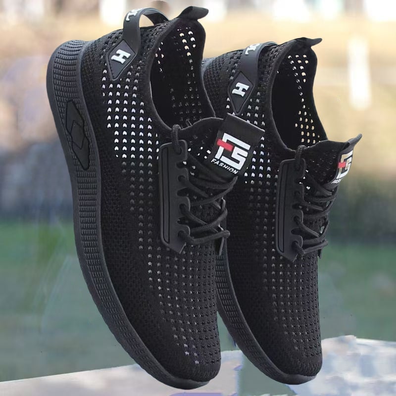 Спортни кежуал обувки за пролет, дишаща мрежеста горна част, лека гумена подметка, кръгъл нос, връзки