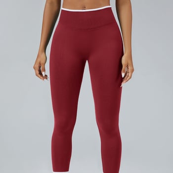 Pantaloni de yoga pentru sporturi în aer liber, pantaloni de yoga fitness fără cusături în stil european și american, pantaloni pentru femei cu talie înaltă și ridicare a șoldurilor în blocuri de culoare 