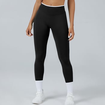 Pantaloni de yoga pentru sporturi în aer liber, pantaloni de yoga fitness fără cusături în stil european și american, pantaloni pentru femei cu talie înaltă și ridicare a șoldurilor în blocuri de culoare 