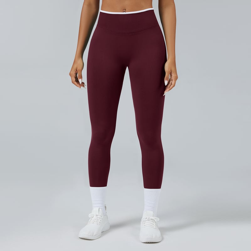 Pantaloni de yoga pentru sporturi în aer liber, pantaloni de yoga fitness fără cusături în stil european și american, pantaloni pentru femei cu talie înaltă și ridicare a șoldurilor în blocuri de culoare 