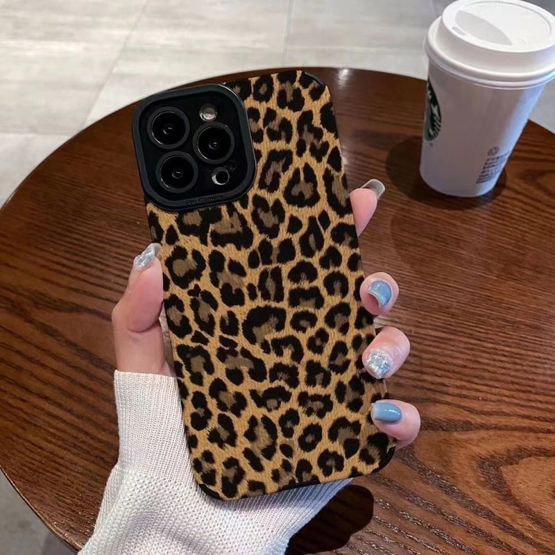 Minkštas dėklas su leopardo raštu, skirtas Apple iPhone 14 Pro Max, iPhone 12/13/11, 7/8 Plus, X/XM/14 Plus.