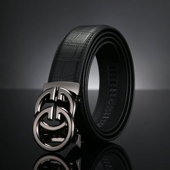 Curea bărbătească nouă din piele cu cataramă automată și litera G, universală și strângătoare, confecționată din piele naturală de vițel, lățime 3,5 cm