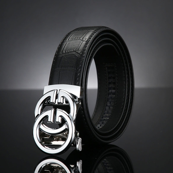Curea bărbătească nouă din piele cu cataramă automată și litera G, universală și strângătoare, confecționată din piele naturală de vițel, lățime 3,5 cm