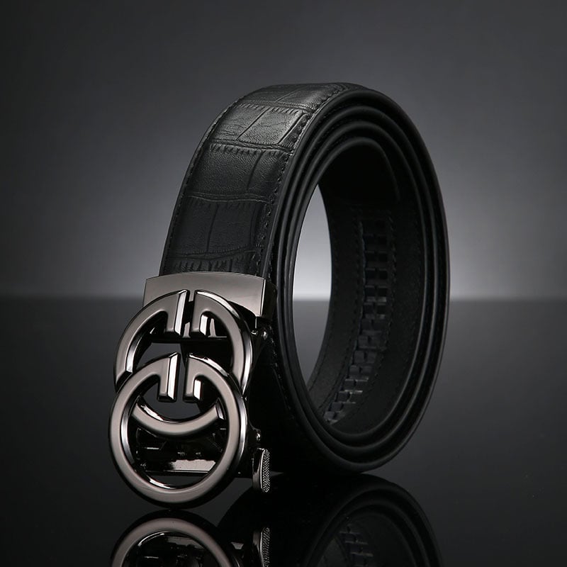 Curea bărbătească nouă din piele cu cataramă automată și litera G, universală și strângătoare, confecționată din piele naturală de vițel, lățime 3,5 cm