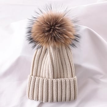 Πλεκτό καπέλο σε στυλ εξωτερικού εμπορίου, νέο χειμερινό κορεατικό στυλ με πομπόμ, ζεστό μάλλινο καπέλο