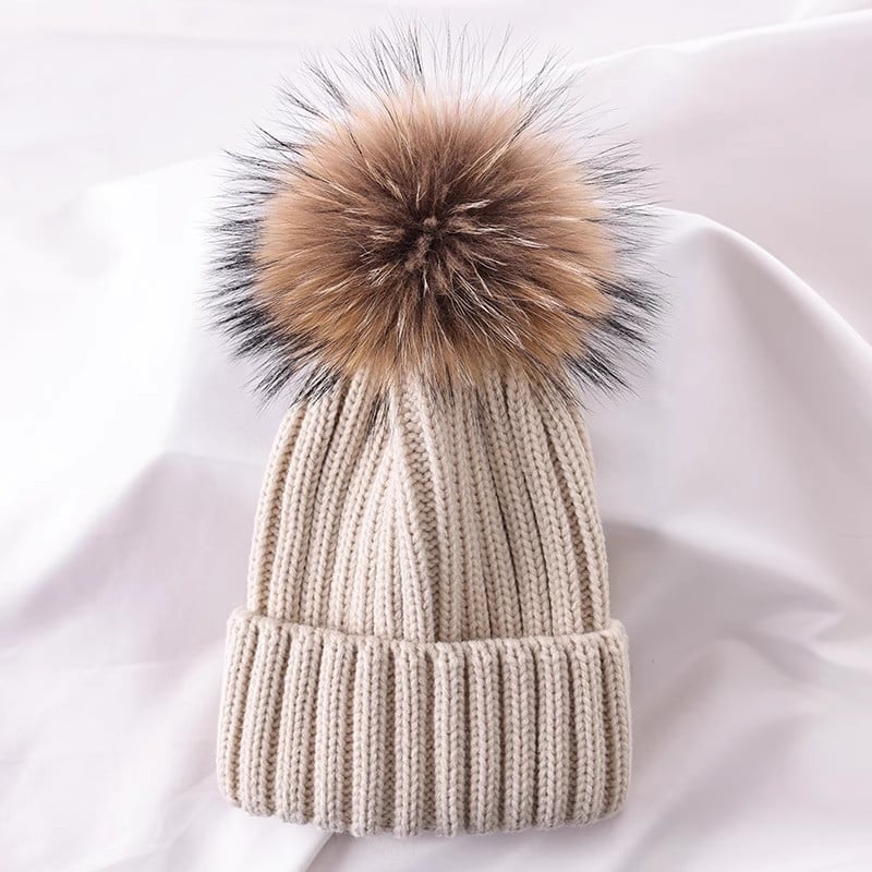 Πλεκτό καπέλο σε στυλ εξωτερικού εμπορίου, νέο χειμερινό κορεατικό στυλ με πομπόμ, ζεστό μάλλινο καπέλο