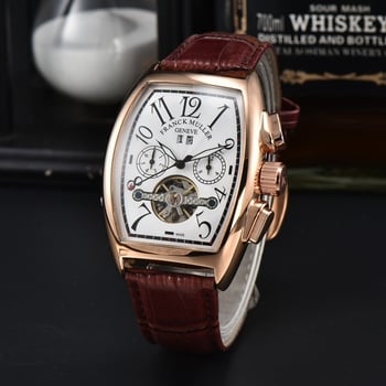 Férfi hétköznapi karóra Frank FM Tourbillon automata mechanikus öt mutatóval