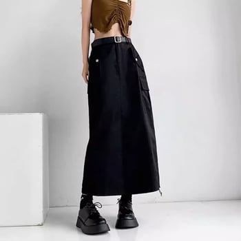 Naiste Ameerika stiilis midi seelik. Tööle sobiv, suvine A-lõikeline siluett kõrge vöökohaga, salendav, vabaaja, mitmekülgne, moodne.