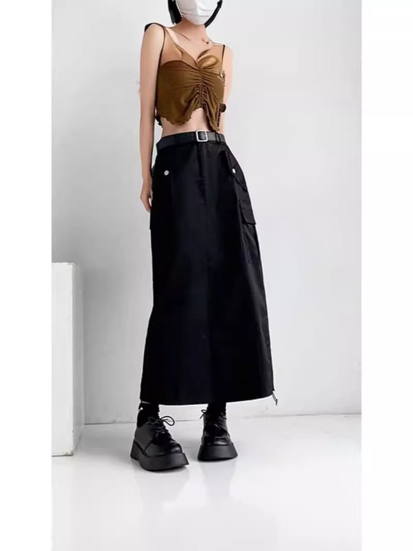 Naiste Ameerika stiilis midi seelik. Tööle sobiv, suvine A-lõikeline siluett kõrge vöökohaga, salendav, vabaaja, mitmekülgne, moodne.