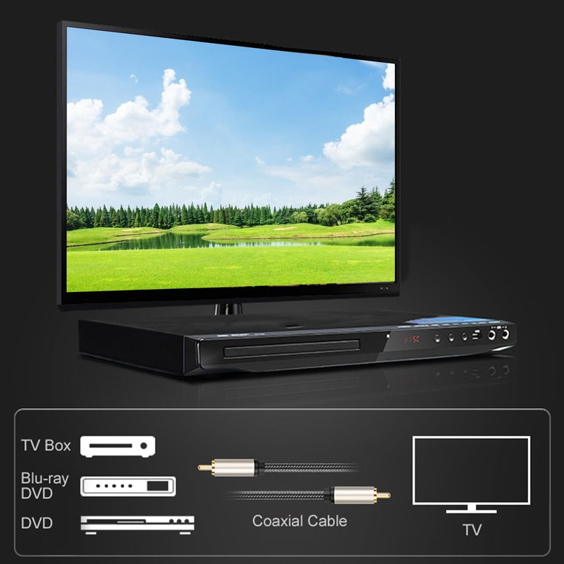 Cablu audio digital RCA mascul-mascul, coaxial, digital, de înaltă calitate, SPDIF, pentru conexiune amplificator TV