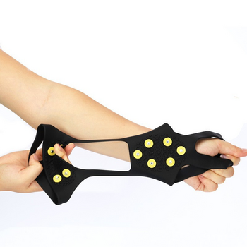 Трансгранични котки за сняг с 10 зъба, жълти шипове, противоплъзгащи се, устойчиви на износване, удебелени спортни котки за сняг