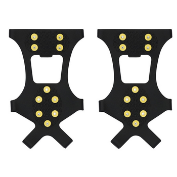 Трансгранични котки за сняг с 10 зъба, жълти шипове, противоплъзгащи се, устойчиви на износване, удебелени спортни котки за сняг