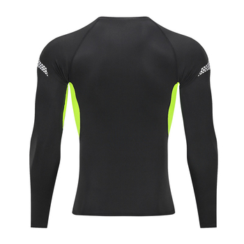 Férfi PRO fitnesz hosszú ujjú kompressziós felső, gyorsan száradó milk silk anyag, külső 90% poliészter / 10% spandex; belső 10% spandex; alkalmas kosárlabdára, futásra és jógára.